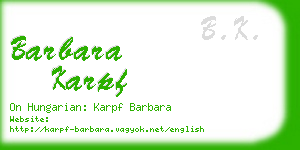 barbara karpf business card